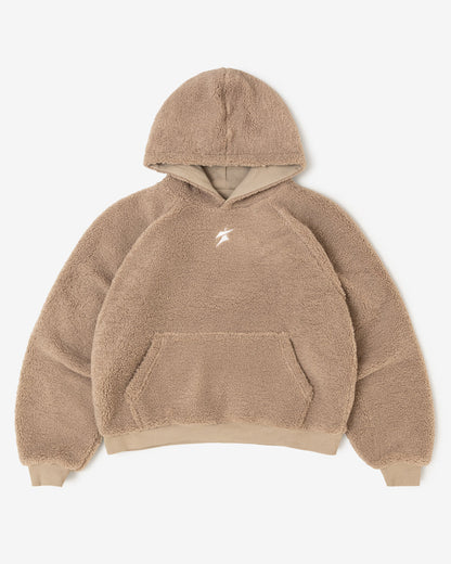 Reversible Sherpa Hoodie (Tan)