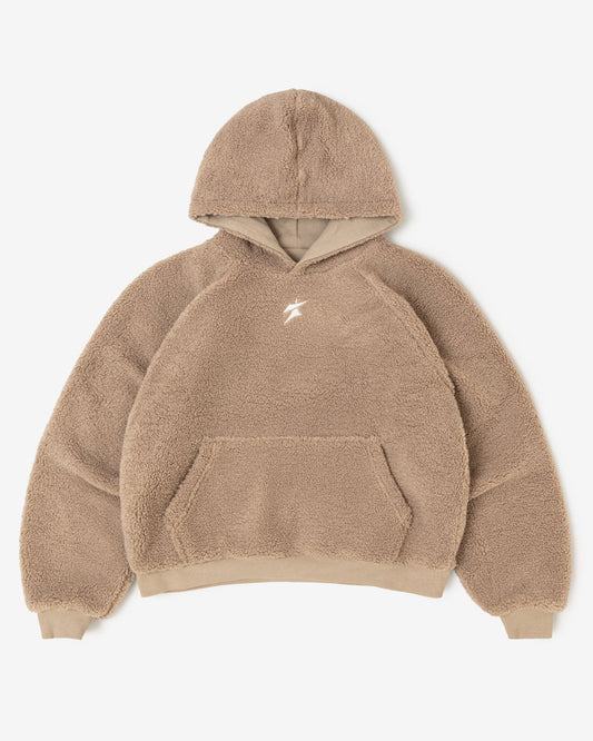 Reversible Sherpa Hoodie (Tan)